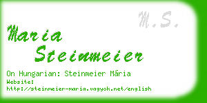 maria steinmeier business card